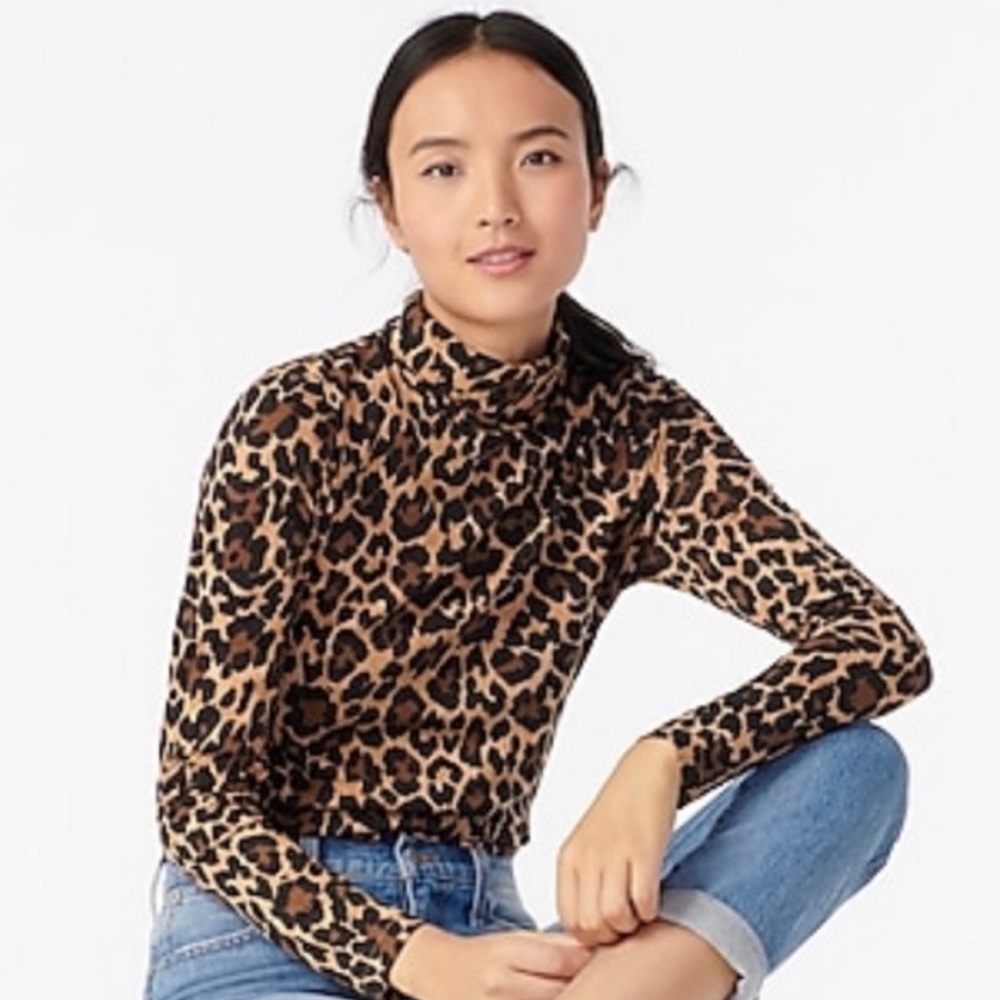 J Crew Leopard Turtleneck